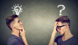 Two,Men,Thinking,One,Has,A,Question,Another,Solution,With