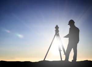 Silhouette,Black,Man,Survey,And,Civil,Engineer,Stand,On,Ground