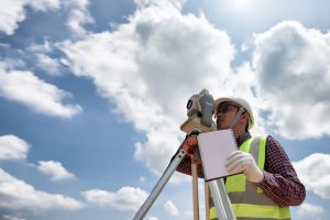 Construction,Surveyors,Distance,Measurement,With,Cloud,Sky,Background,,Surveying,Outdoor