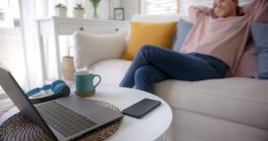 Asia,Lady,People,Sitting,Easy,Hand,Behind,Head,Work,At