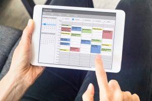 Calendar,App,On,Tablet,Computer,With,Planning,Of,The,Week