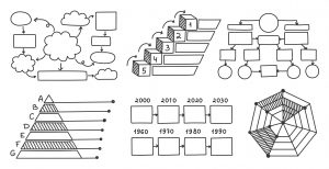 Hand,Drawn,Presentation,Charts.,Sketch,Business,Step,,Pyramid,And,Timeline
