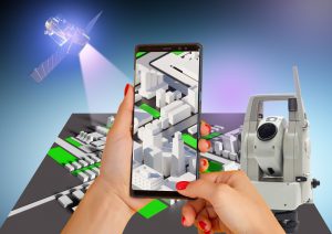 Satellite,Geodetic,Works.,Hands,Of,Surveyor,With,Smartphone.,Satellite,Cartography.