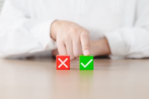 Decision-making,Concept.,A,Person,Chooses,Between,Red,X,And,Green